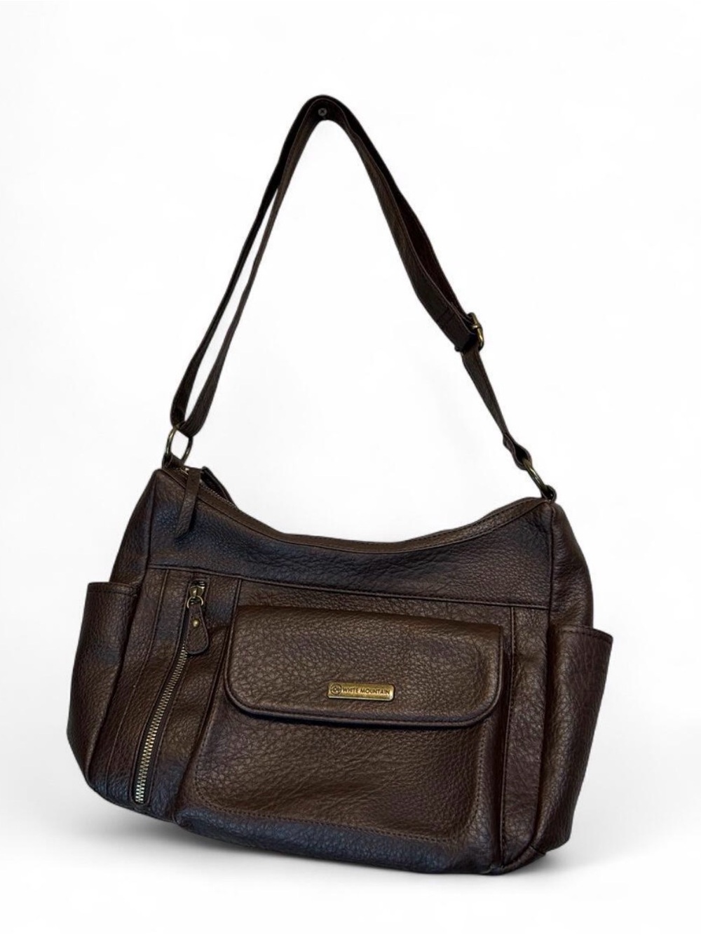 White mountain Leather Shoulder Bag - Dark Brown Women’s Handbag
